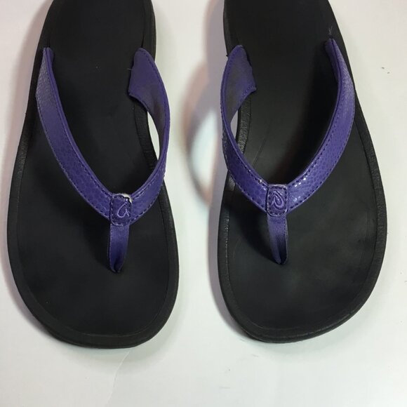 OluKai Kulapa Kai Flip Flops Size 9 Thong Sandals Purple Textured Comfort Beach - Picture 7 of 10